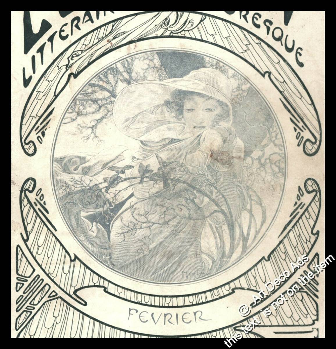 アルフォンス・ミュシャ　表紙絵「ル・モア」1899年2月号 - ギャラリーK