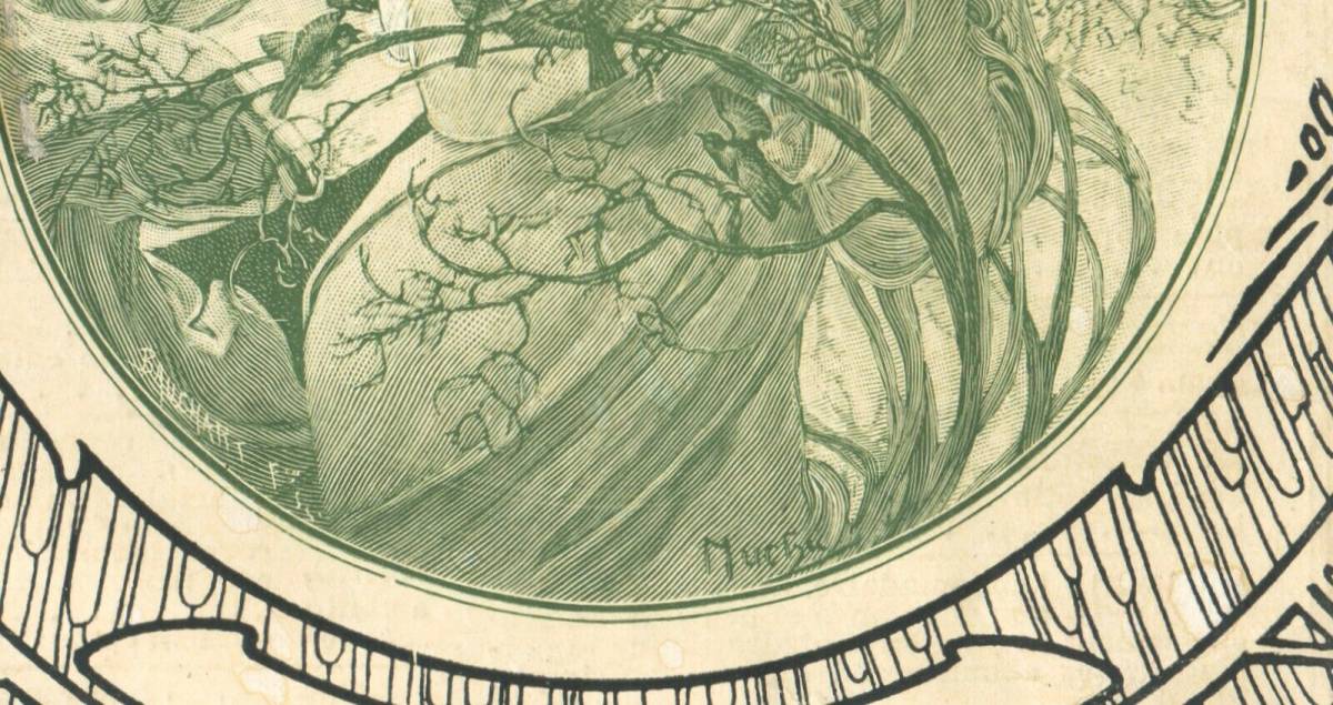 アルフォンス・ミュシャ　表紙絵「ル・モア」1912年4月号 - ギャラリーK