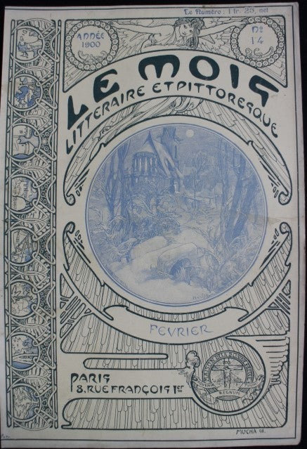 アルフォンス・ミュシャ　表紙絵「ル・モア」1900年2月号