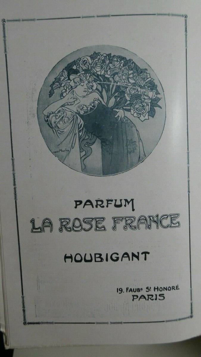 アルフォンス・ミュシャ　ウビガン香水の広告「ローズ　フランス」劇場プログラム