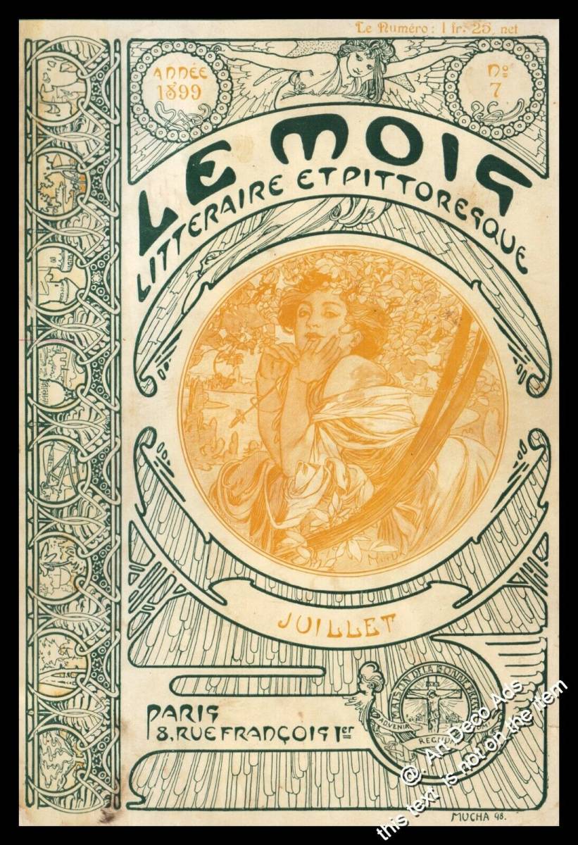 アルフォンス・ミュシャ　表紙絵「ル・モア」1899年7月号