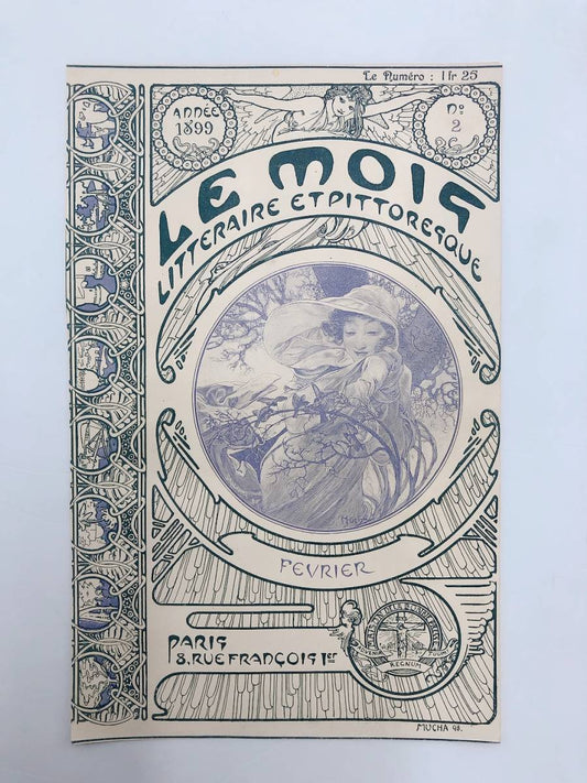 アルフォンス・ミュシャ　表紙絵「ル・モア」1899年2月号
